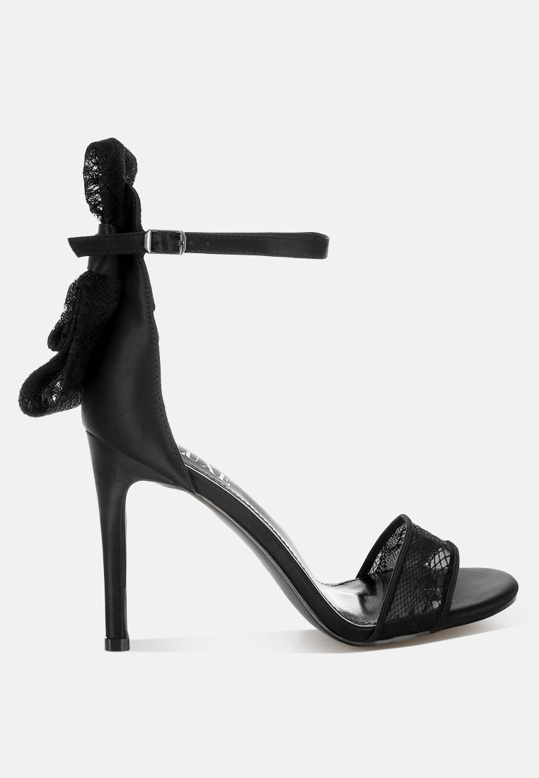 Delancy Bow Detail Lace Stiletto Sandals from London Rag International