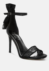 Delancy Bow Detail Lace Stiletto Sandals from London Rag International