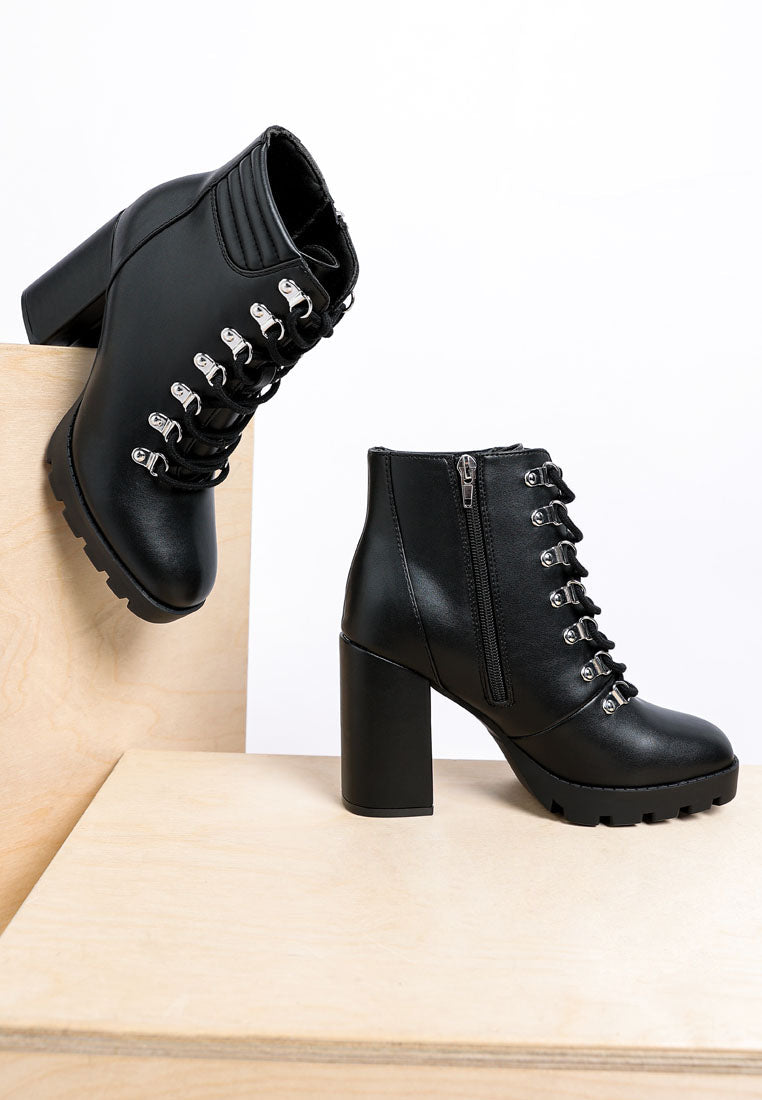 Hamiltons Lace Up Block Heel Boots from London Rag International