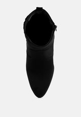 Yale High Ankle Cowboy Boots In Black from London Rag International