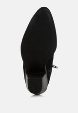 Yale High Ankle Cowboy Boots In Black from London Rag International