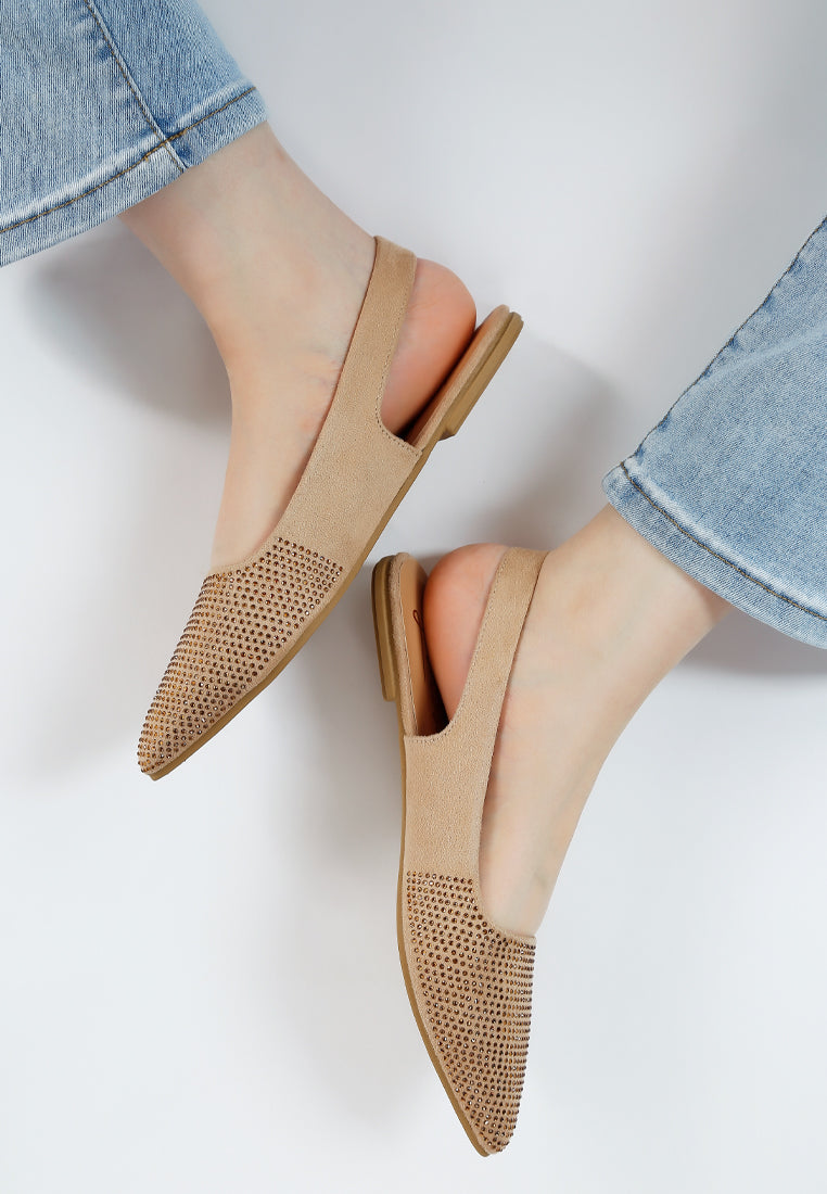 Jarisa Rhinestones Embellished Slingback Mules from London Rag International
