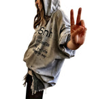 'SHH' PAINTED HOODIE from Wren + Glory