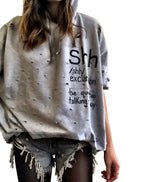 'SHH' PAINTED HOODIE from Wren + Glory