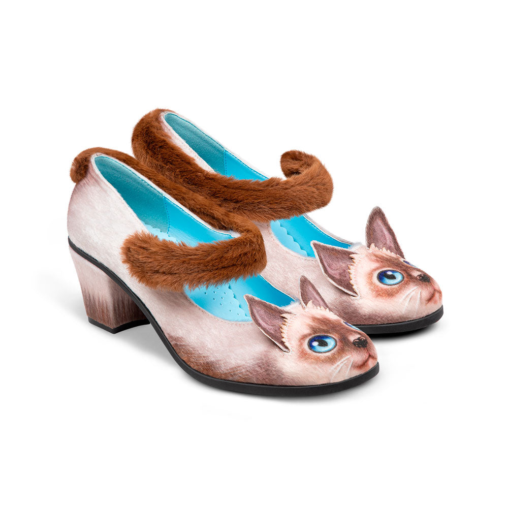 Chocolaticas® Mid Heels Siamese Cat Women's Mary Jane Pump from Hot Chocolate Design