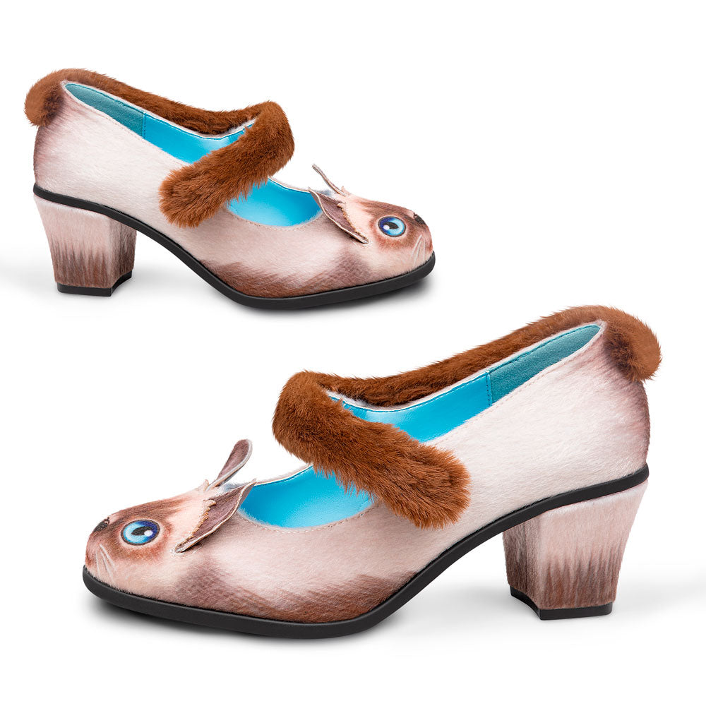 Chocolaticas® Mid Heels Siamese Cat Women's Mary Jane Pump from Hot Chocolate Design