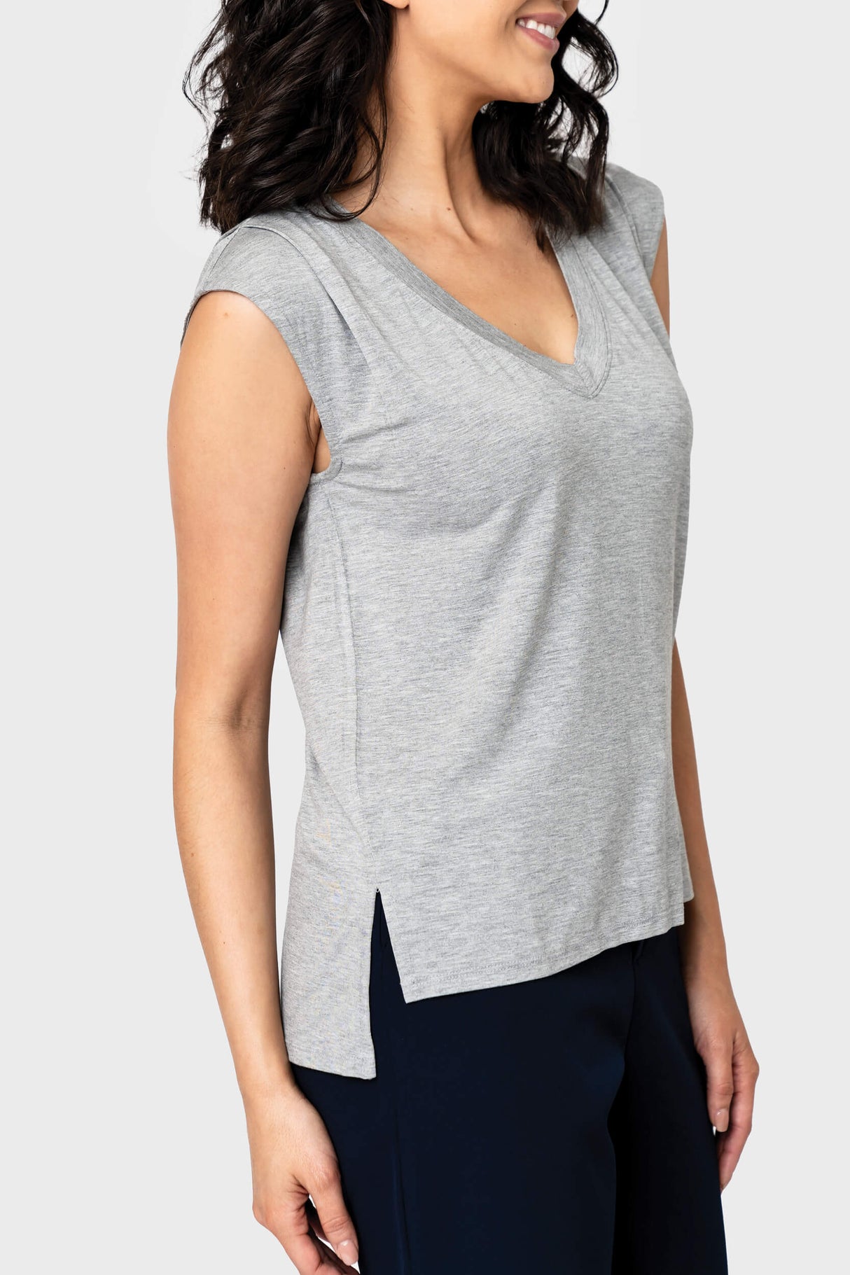 The Favorite Luxe Essentials V-neck Tee from Gibsonlook