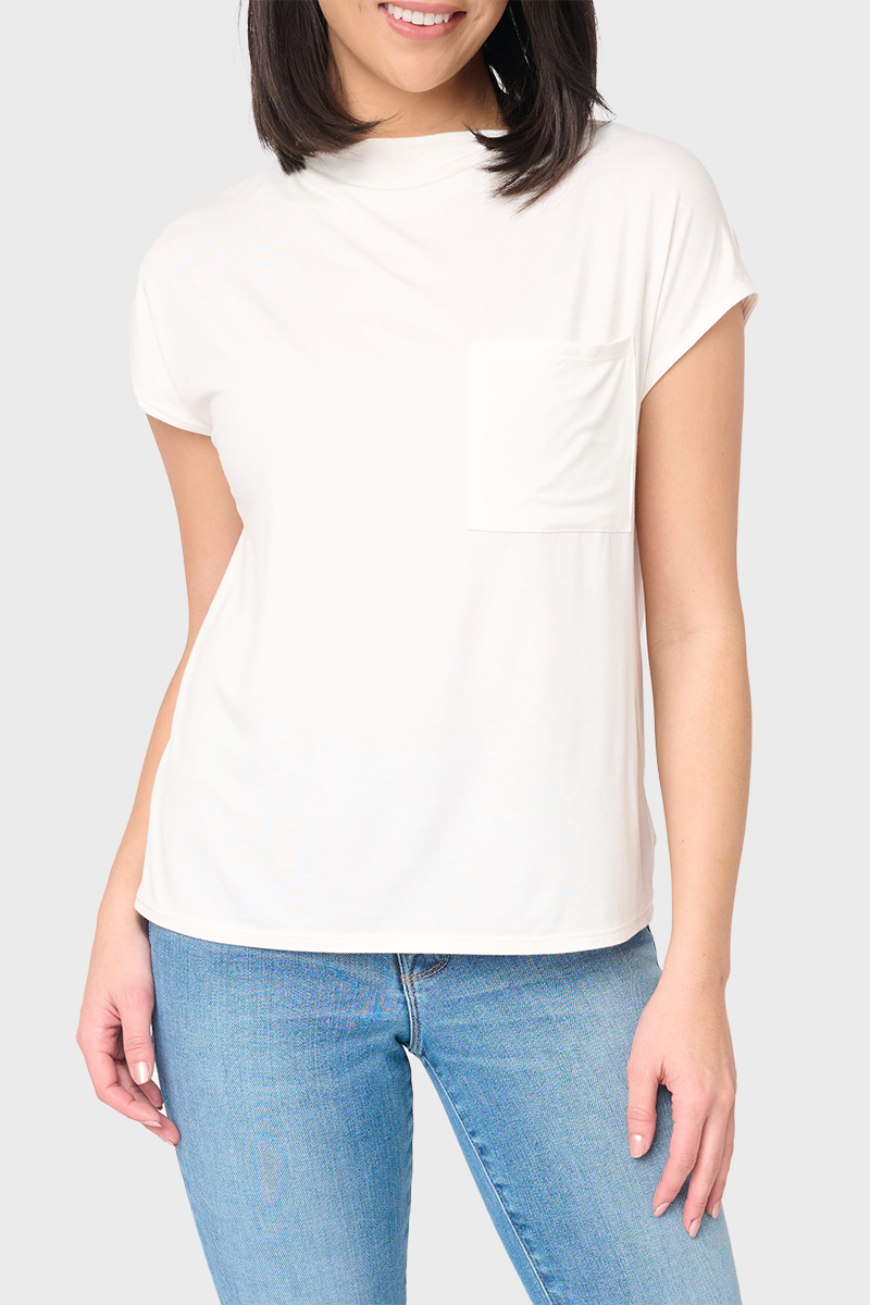 Cupro Cap Sleeve Pocket Tee  From Gibsonlook