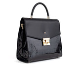 SIMONE - Black Vegan Leather Handbag from Gunas New York