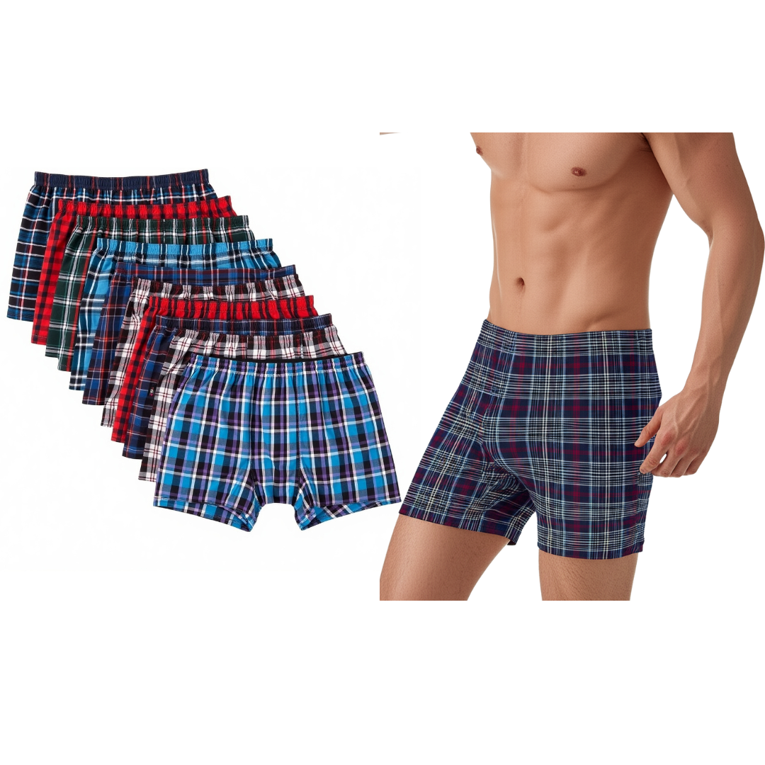 Mens 6 Pack Assorted Plaid Boxers Cotton Blend S-4XL from PremiumBrandGoods