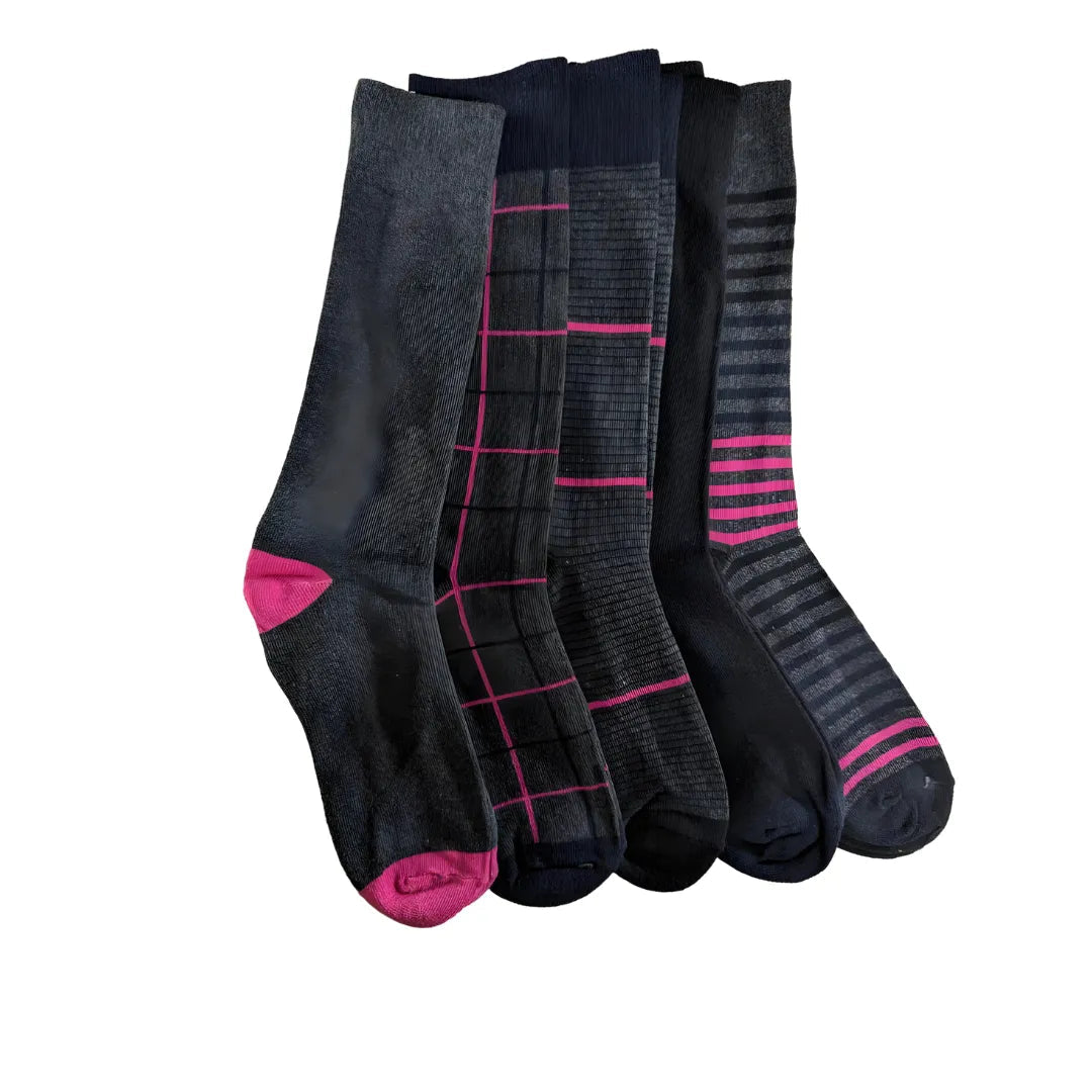 5 Pair Men's Casual/Dress Socks One Size Adults Fashionable Patterns from PremiumBrandGoods