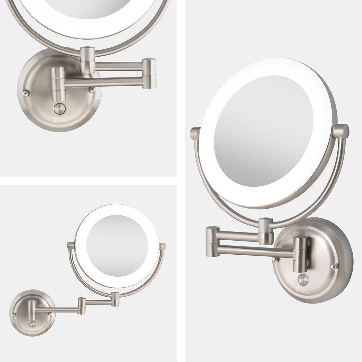 Lexington Lighted Wall Mounted Makeup Mirror with Magnification from Zadro