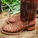 Soto Boots Mens Out of the Wild Cognac Ostrich Print Boots H50031 from Soto Boots