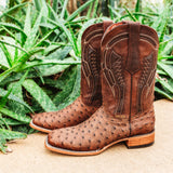 Soto Boots Mens Out of the Wild Cognac Ostrich Print Boots H50031 from Soto Boots