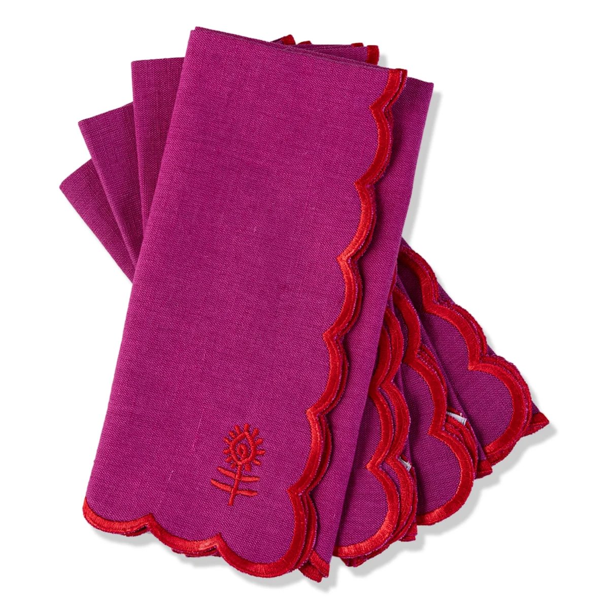 Icon Linen Napkins S/4 - Plum + Cherry from Furbish Studio