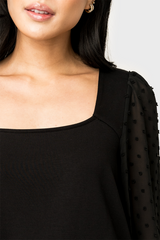 Pin Dot Long Sleeve Soft Ponte Top  From Gibsonlook