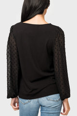 Pin Dot Long Sleeve Soft Ponte Top  From Gibsonlook