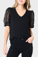 Megan Mixed Media Soft Ponte Top  From Gibsonlook