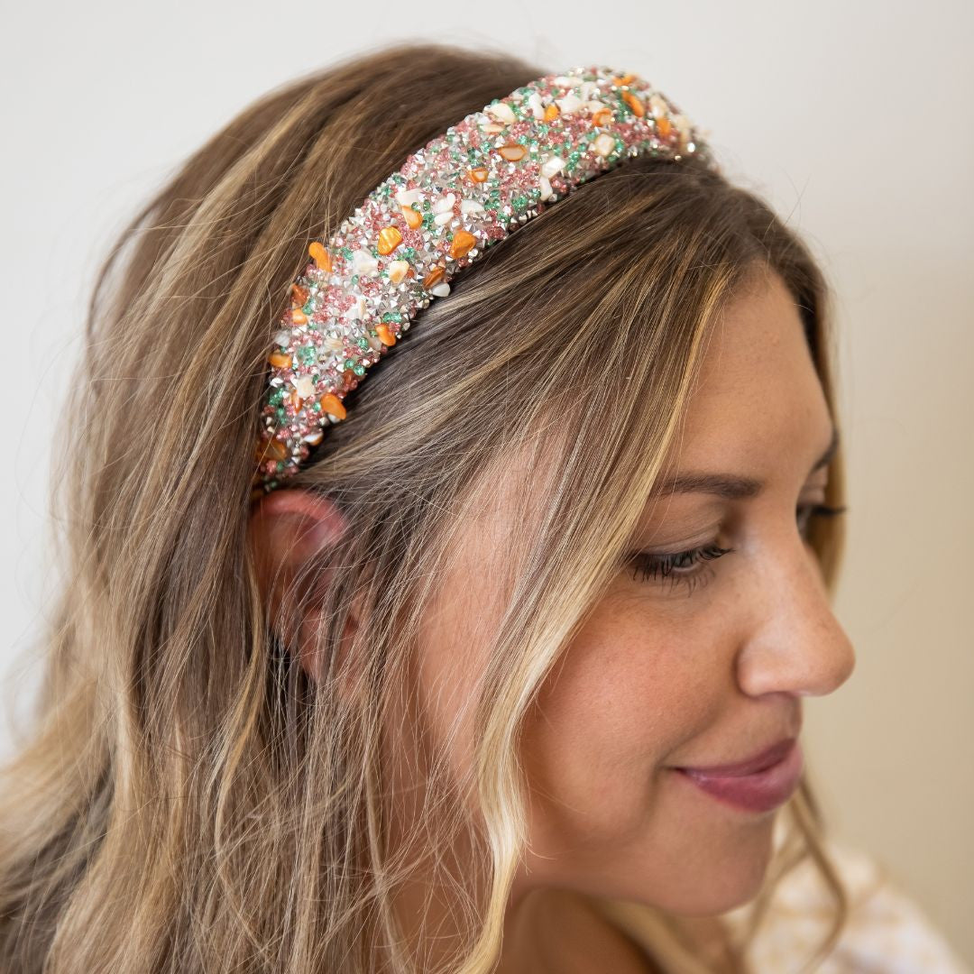 All that Glitters Headband - Teal + Orange From Headbands of Hope