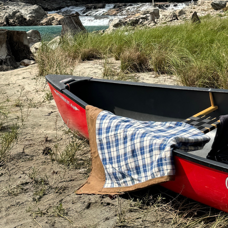 Wool Canvas Camping Blanket - Waxed Canvas Outdoor Blanket / Bushcraft Blanket from West Path