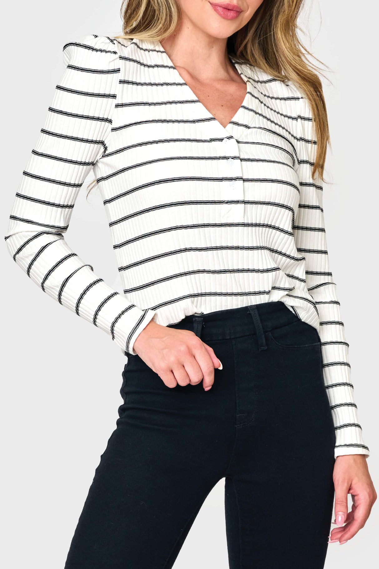 The Amelia Ribbed Henley  From Gibsonlook