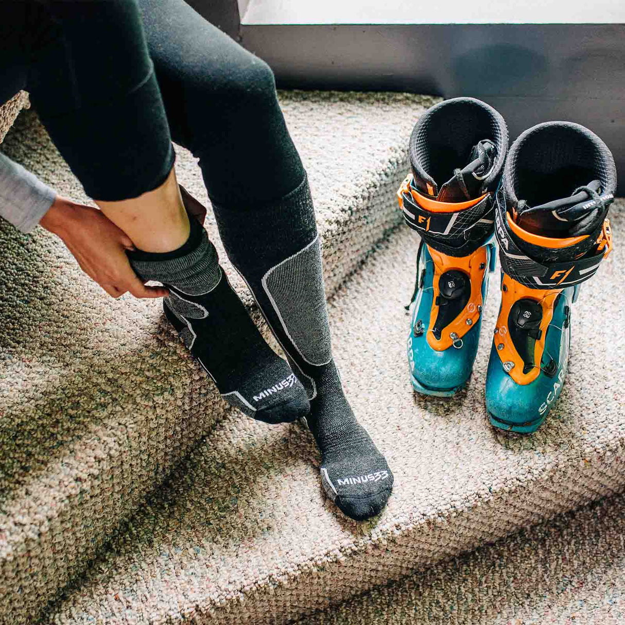 Lightweight - Over The Calf Wool Snowboard Socks Mountain Heritage Elite from Minus33 Merino Wool Clothing