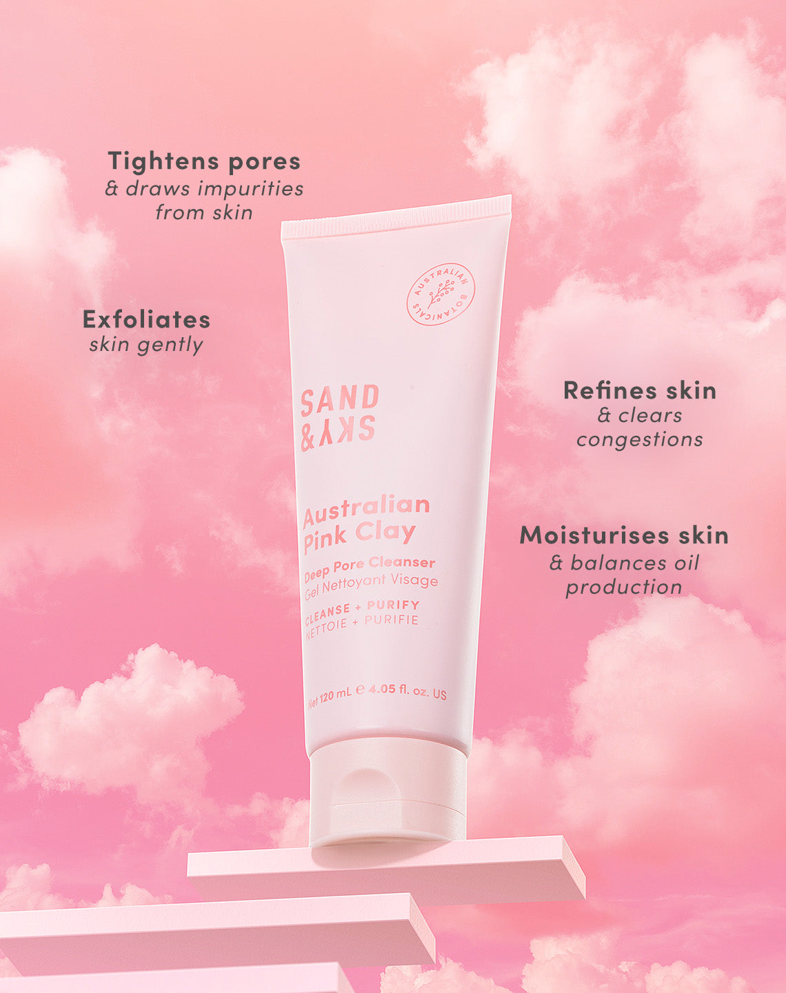 Australian Pink Clay Deep Pore Cleanser from Sand and Sky US