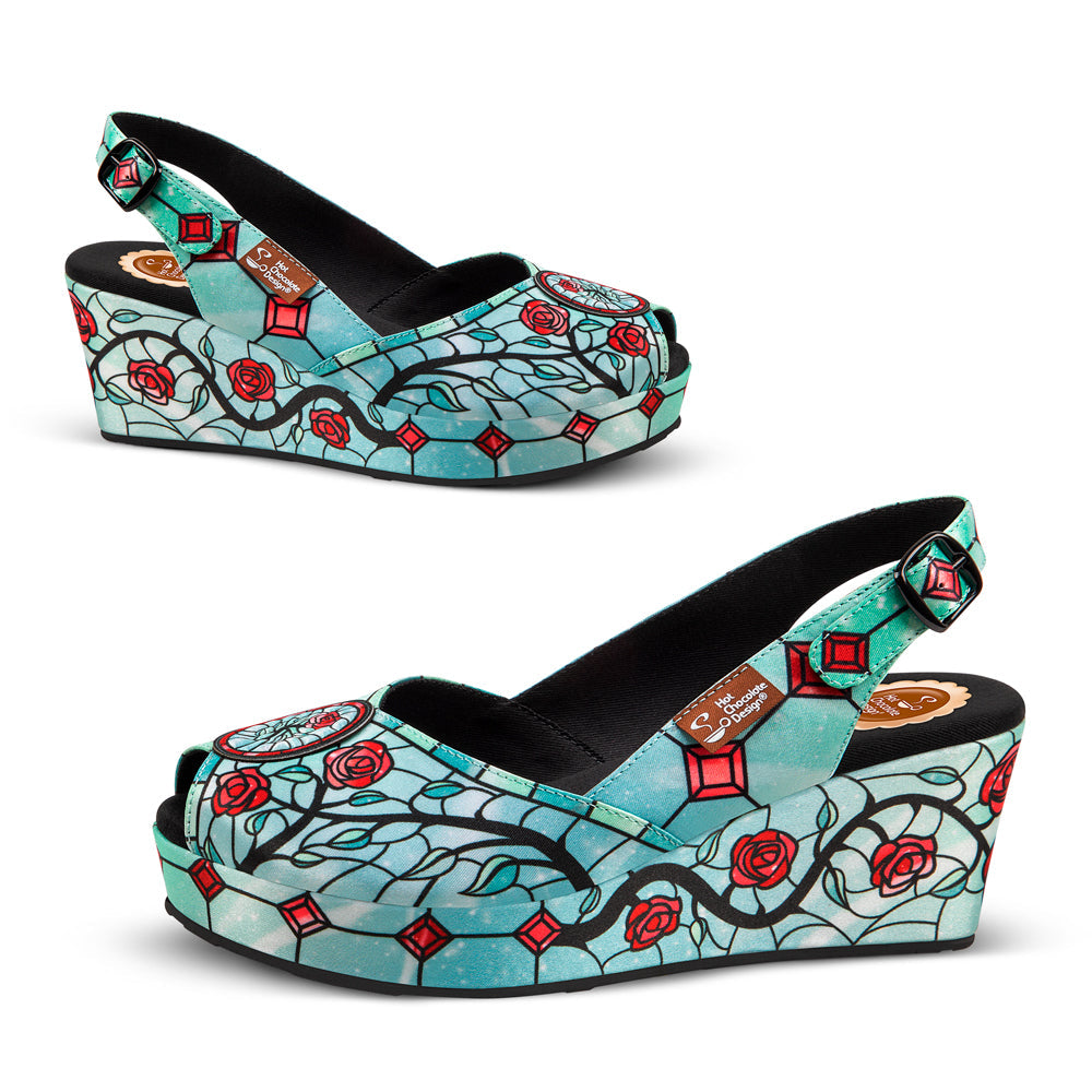 Chocolaticas® Stained Roses Women's Sandal from Hot Chocolate Design