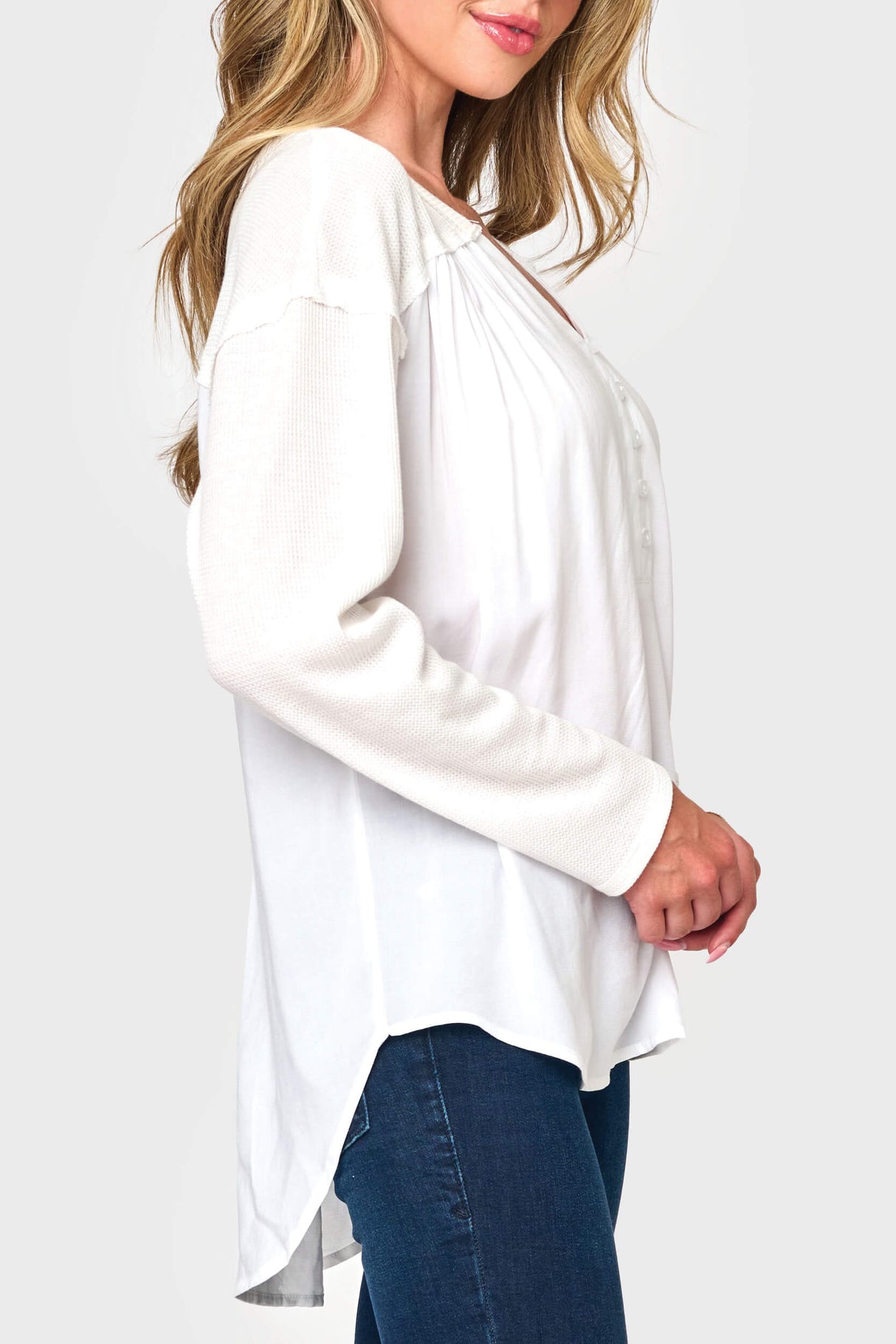 The Gemma Mixed Media Henley  From Gibsonlook