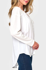 The Gemma Mixed Media Henley  From Gibsonlook