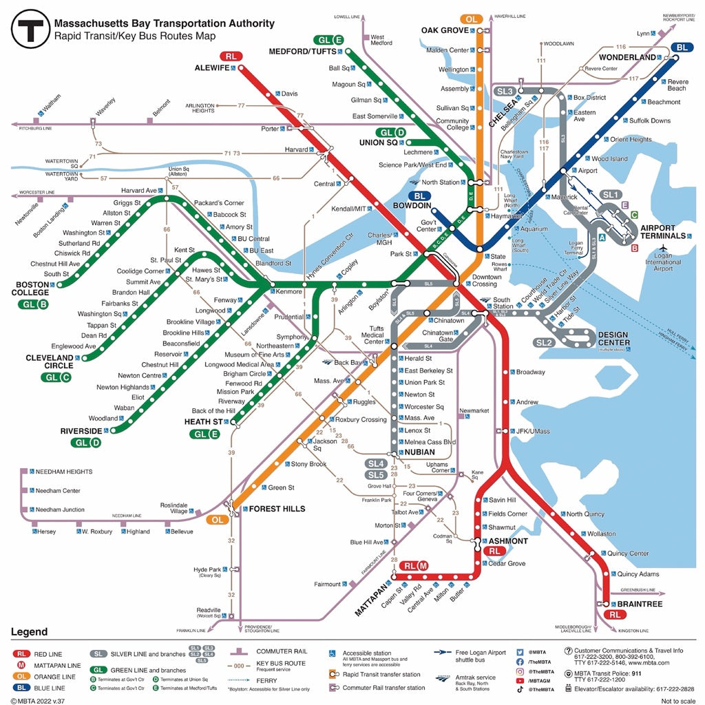 Boston T Map from New York Puzzle Company