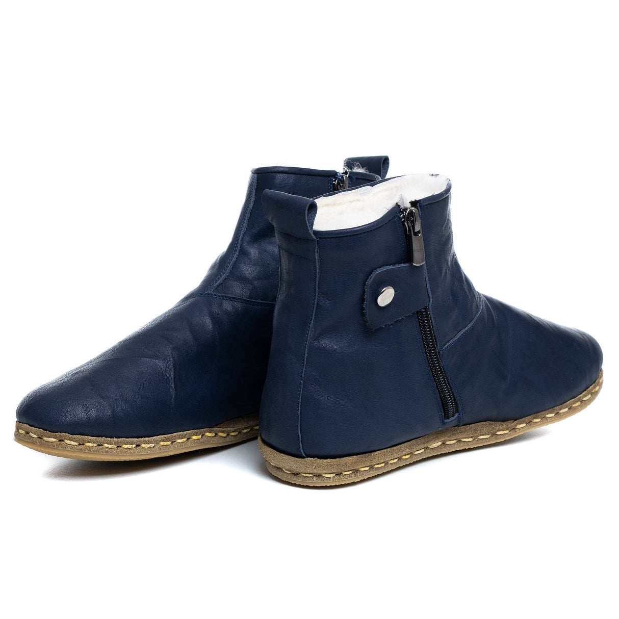Men's Navy Boots From Atlantis Handmade Shoes