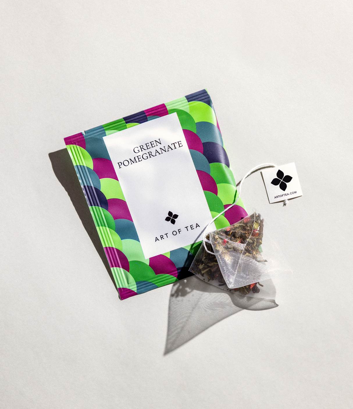Green Pomegranate Tea Eco Teabag Sachets from Art of Tea
