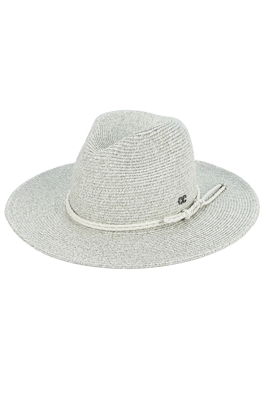 C.C Leather String Rope Band Paper Panama Hat from Madeline Love