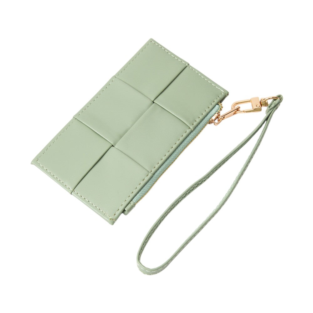 Faux Leather Weave Flat  Coin Wallet  from Madeline Love