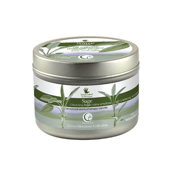 Sage - Medium Travel Tin Candle From Way Out Wax