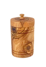 Olive Wood Spice Jar Salt Keeper w/Lid from Choixe