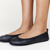 Samara Foldable Ballet Flat in Black Leather from Yosi Samra
