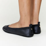 Samara Foldable Ballet Flat in Black Leather from Yosi Samra