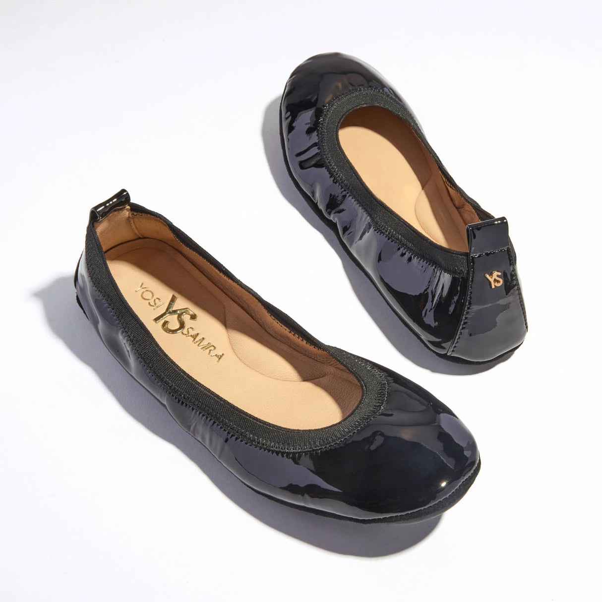 Samara Foldable Ballet Flat in Black Patent from Yosi Samra