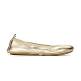 Samara Foldable Ballet Flat in Gold Leather from Yosi Samra
