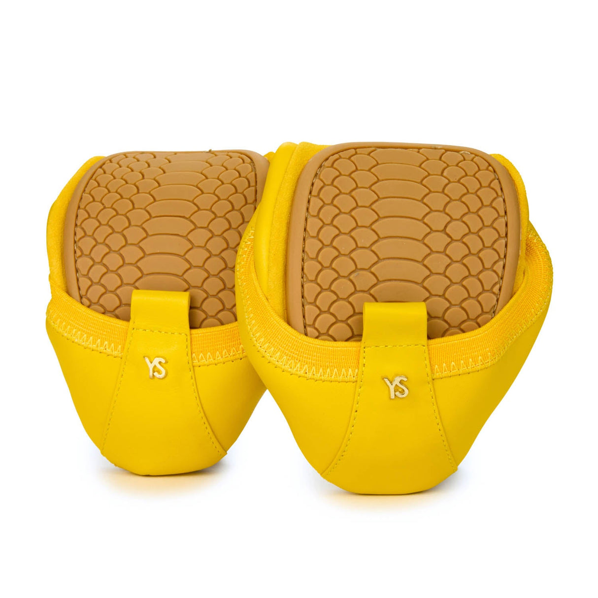 Samara Foldable Ballet Flat in Mustard Yellow Leather from Yosi Samra