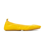 Samara Foldable Ballet Flat in Mustard Yellow Leather from Yosi Samra