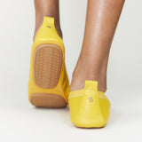 Samara Foldable Ballet Flat in Mustard Yellow Leather from Yosi Samra