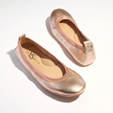 Samara Foldable Ballet Flat in Rose Gold Leather from Yosi Samra