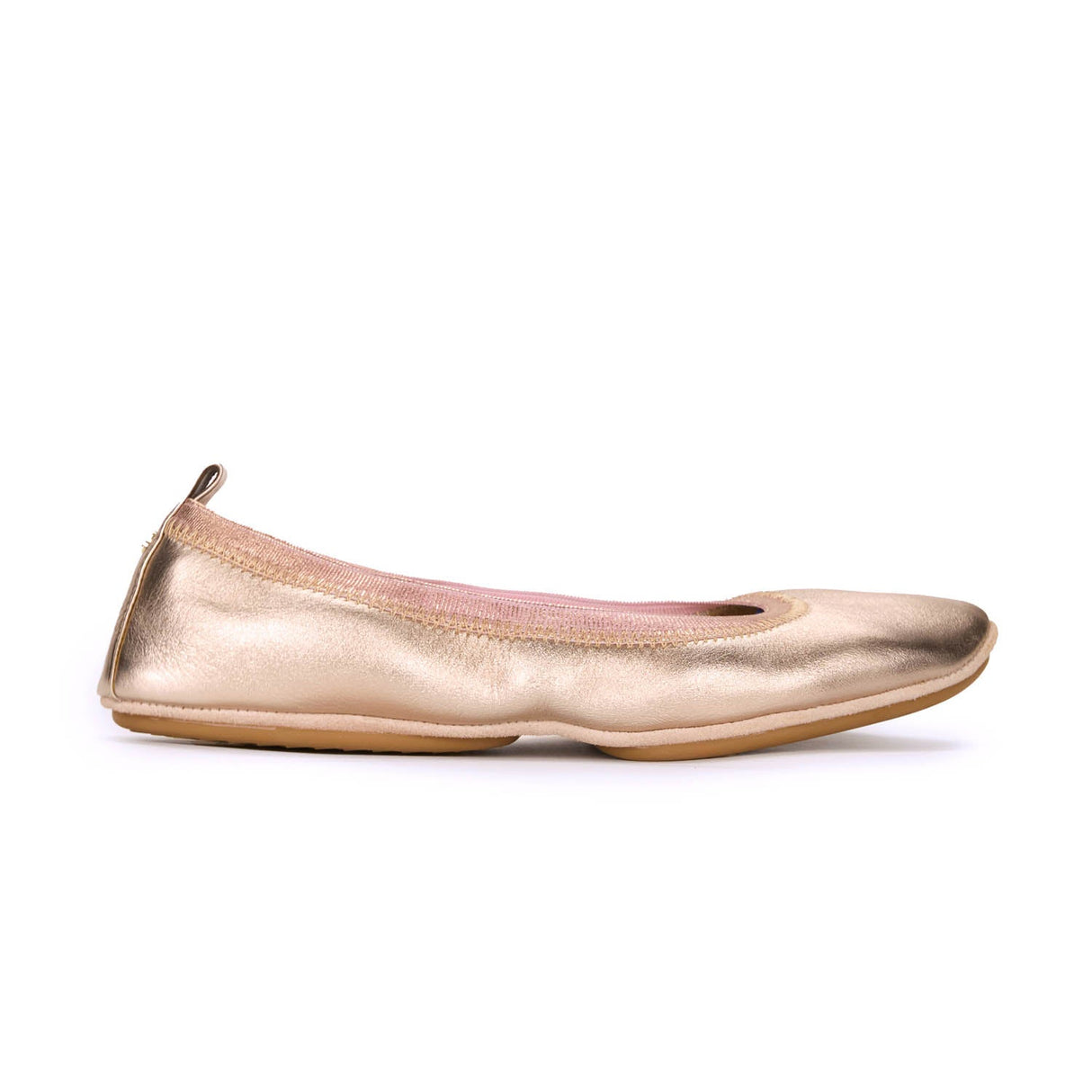 Samara Foldable Ballet Flat in Rose Gold Leather from Yosi Samra