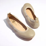 Samara Foldable Ballet Flat in Simply Taupe Leather from Yosi Samra