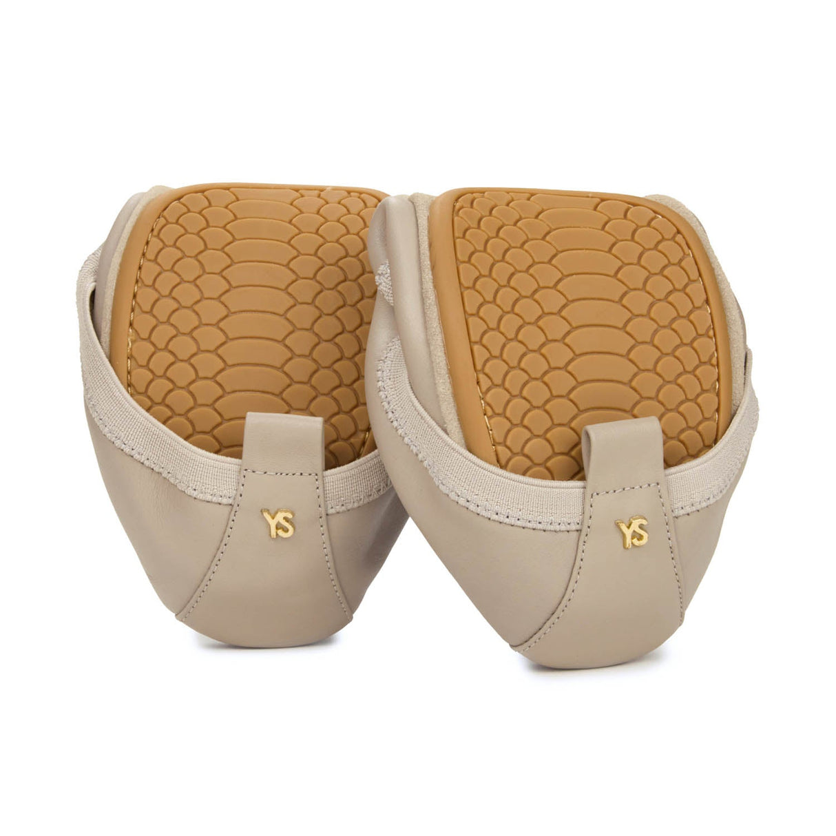 Samara Foldable Ballet Flat in Simply Taupe Leather from Yosi Samra