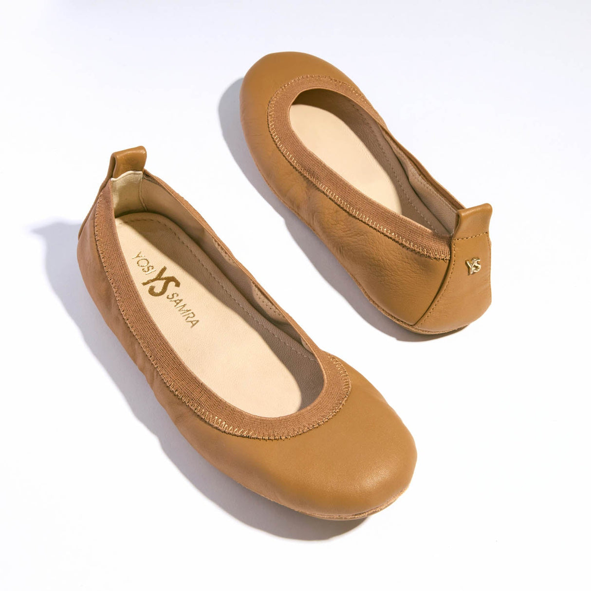 Samara Foldable Ballet Flat in Whiskey Leather from Yosi Samra