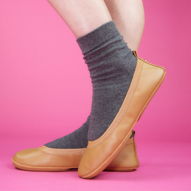 Samara Foldable Ballet Flat in Whiskey Leather from Yosi Samra